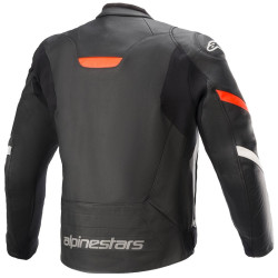 Giacca da moto in pelle Alpinestars Faster V2 nera e rossa Giacca da moto in pelle Alpinestars Faster V2 nera e rossa
