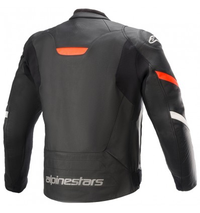 Giacca da moto in pelle Alpinestars Faster V2 nera e rossa Giacca da moto in pelle Alpinestars Faster V2 nera e rossa