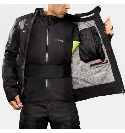 Giacca da moto Alpinestars Halo Drystar smanicabile nera Giacca da moto Alpinestars Halo Drystar smanicabile nera