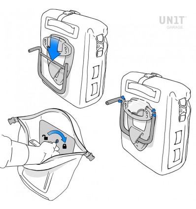 Kit borsa laterale Unit garage Khali per Moto Guzzi V7 850 Kit borsa laterale Unit garage Khali per Moto Guzzi V7 850