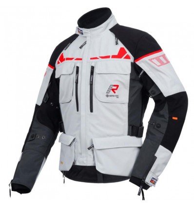 Giacca da moto Rukka Ecuado-R Gore-Tex grigia, nera e rossa