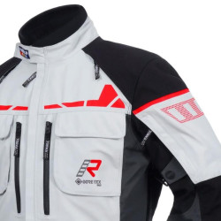 Giacca da moto Rukka Ecuado-R Gore-Tex grigia, nera e rossa Giacca da moto Rukka Ecuado-R Gore-Tex grigia, nera e rossa