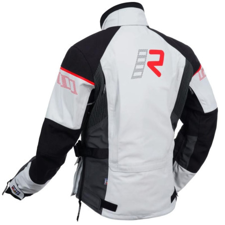Giacca da moto Rukka Ecuado-R Gore-Tex grigia, nera e rossa Giacca da moto Rukka Ecuado-R Gore-Tex grigia, nera e rossa