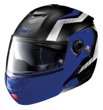 Casco Grex G9.2 apribile Steadfast nero, bianco e blu opaco