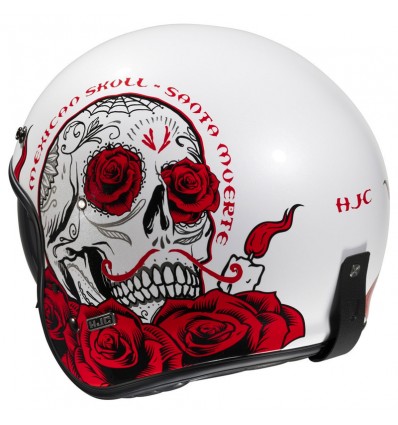 Casco Jet HJC V31 Desto MC1 bianco lucido e rosso Casco Jet HJC V31 Desto MC1 bianco lucido e rosso