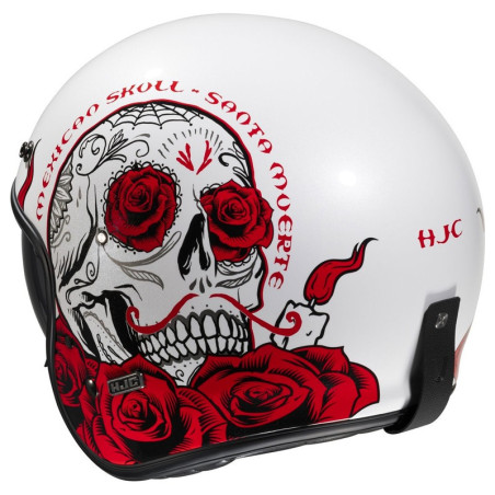 Casco Jet HJC V31 Desto MC1 bianco lucido e rosso Casco Jet HJC V31 Desto MC1 bianco lucido e rosso