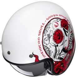Casco Jet HJC V31 Desto MC1 bianco lucido e rosso Casco Jet HJC V31 Desto MC1 bianco lucido e rosso