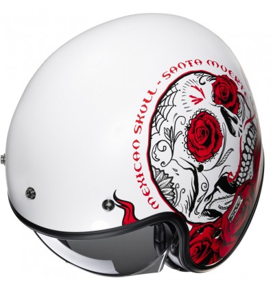 Casco Jet HJC V31 Desto MC1 bianco lucido e rosso Casco Jet HJC V31 Desto MC1 bianco lucido e rosso