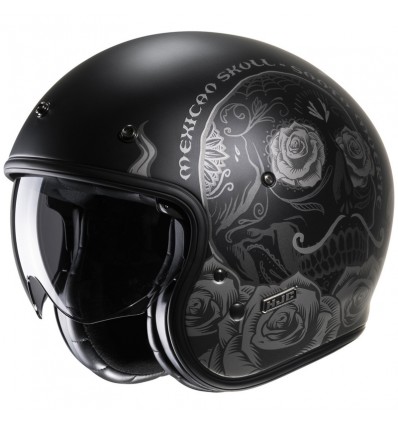 Casco Jet HJC V31 Desto MC5SF nero opaco e argento