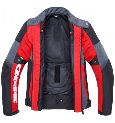 Giacca da moto Spidi Tek Net in rete leggera rossa e grigia Giacca da moto Spidi Tek Net in rete leggera rossa e grigia