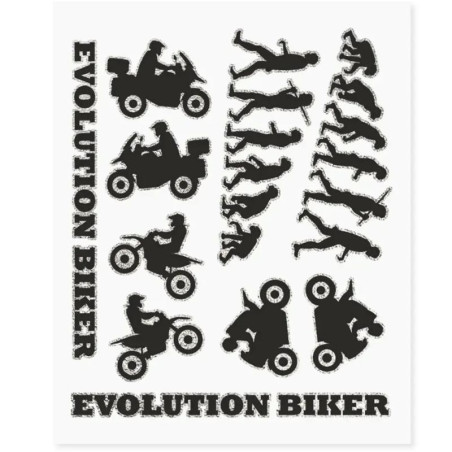 Set adesivi serie Adventure Stickers - Evolution Biker Set adesivi serie Adventure Stickers - Evolution Biker