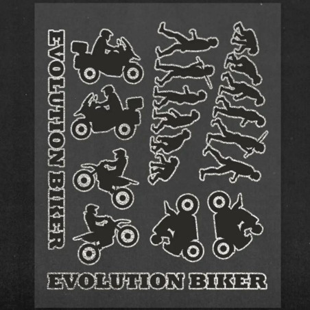 Set adesivi serie Adventure Stickers - Evolution Biker Set adesivi serie Adventure Stickers - Evolution Biker