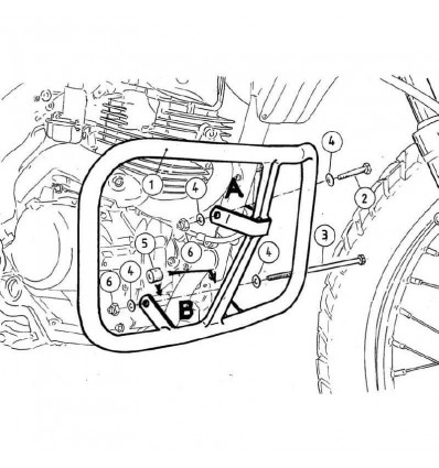 Paramotore nero Hepco & Becker per Honda XR 125L 02-08 Paramotore nero Hepco & Becker per Honda XR 125L 02-08
