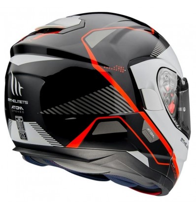 Casco MT Helmets apribile Atom SV Opened bianco, nero e rosso fluo Casco MT Helmets apribile Atom SV Opened bianco, nero e rosso fluo