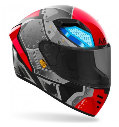 Casco integrale Airoh Connor Bot rosso e grigio Casco integrale Airoh Connor Bot rosso e grigio