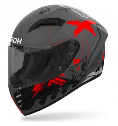 Casco integrale Airoh Connor Desperado grigio e arancio opaco Casco integrale Airoh Connor Desperado grigio e arancio opaco