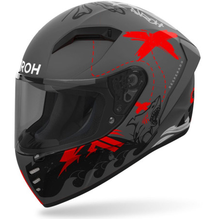 Casco integrale Airoh Connor Desperado grigio e arancio opaco Casco integrale Airoh Connor Desperado grigio e arancio opaco