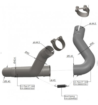 Raccordo elimina catalizzatore Leovince per Ducati Monster 937 e Desert X