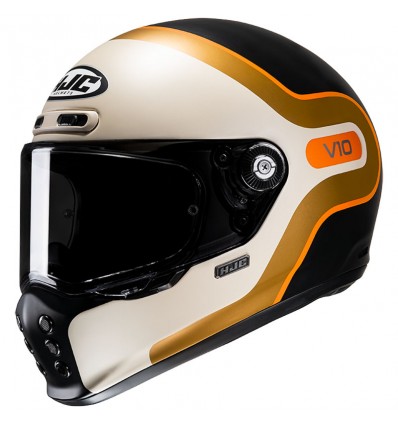 Casco HJC V10 Grape MC7SF sabbia, nero e oro