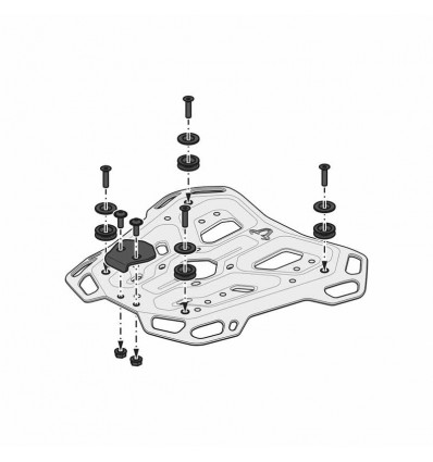Piastra SW-Motech Adventure Rack su Suzuki V-Strom 800 DE per borse o bauli di varie marche Piastra SW-Motech Adventure Rack su Suzuki V-Strom 800 DE per borse o bauli di varie marche
