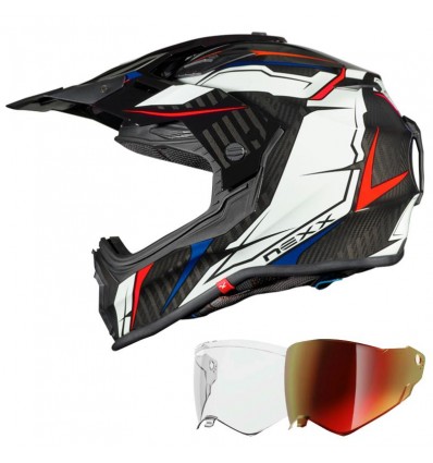 Casco Nexx X.WRL Carbon Atika bianco, rosso e blu Casco Nexx X.WRL Carbon Atika bianco, rosso e blu