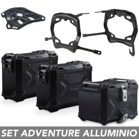 Kit valigie SW-Motech Trax Adv alluminio nero per Suzuki V-Strom 800 DE