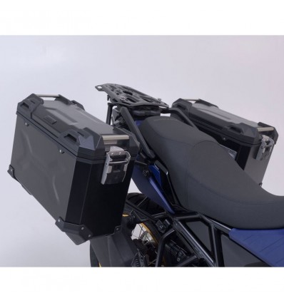 Kit valigie SW-Motech Trax Adv alluminio nero per Suzuki V-Strom 800 DE Kit valigie SW-Motech Trax Adv alluminio nero per Suzuki V-Strom 800 DE