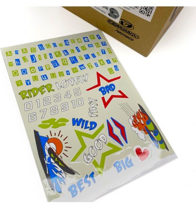 Casco da bambino Gary G01 bianco opaco con adesivi Casco da bambino Gary G01 bianco opaco con adesivi