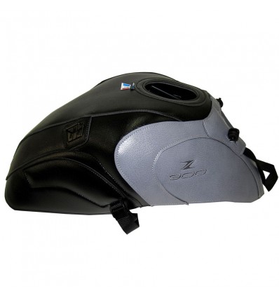 Copriserbatoio Bagster per Kawasaki Z900 in similpelle nero e acciaio