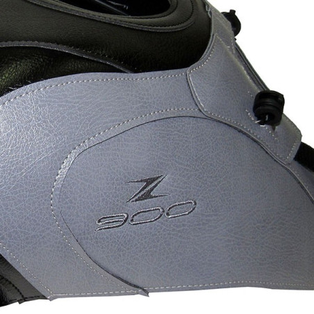 Copriserbatoio Bagster per Kawasaki Z900 in similpelle nero e acciaio