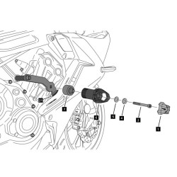 Tamponi paratelaio Puig R19 per Honda CBR 650R dal 2024 Tamponi paratelaio Puig R19 per Honda CBR 650R dal 2024