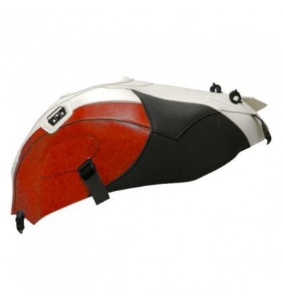 Copriserbatoio Bagster per BMW S1000RR fino 2014 in similpelle bianco rosso e carbon look