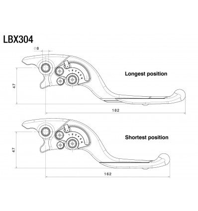Leva freno Rizoma Adjustable Plus per varie moto BMW, MV Agusta, Suzuki, Triumph Leva freno Rizoma Adjustable Plus per varie moto BMW, MV Agusta, Suzuki, Triumph