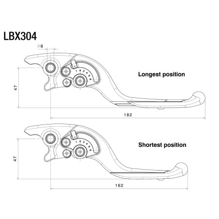 Leva freno Rizoma Adjustable Plus per varie moto BMW, MV Agusta, Suzuki, Triumph Leva freno Rizoma Adjustable Plus per varie moto BMW, MV Agusta, Suzuki, Triumph