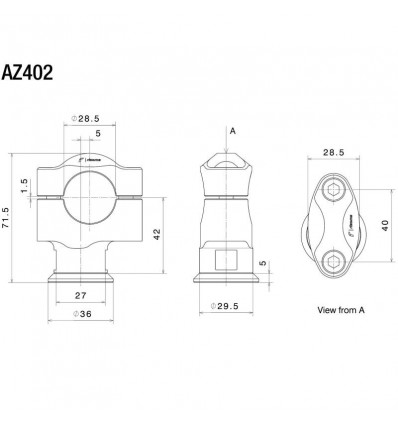 Adattatori universali per manubrio sezione variabile Rizoma AZ402B da 42mm Adattatori universali per manubrio sezione variabile Rizoma AZ402B da 42mm