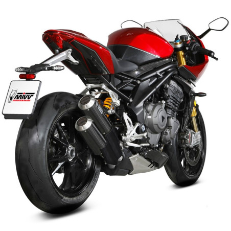 Terminale Mivv MK3 Carbon doppio per Triumph Speed Triple 1200 RR e RS Terminale Mivv MK3 Carbon doppio per Triumph Speed Triple 1200 RR e RS