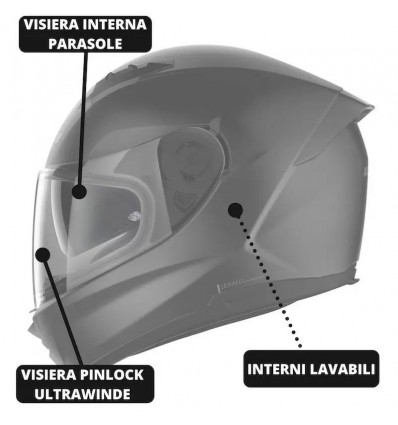 Casco integrale Nolan N60.6 Muse antracite e rosso Casco integrale Nolan N60.6 Muse antracite e rosso