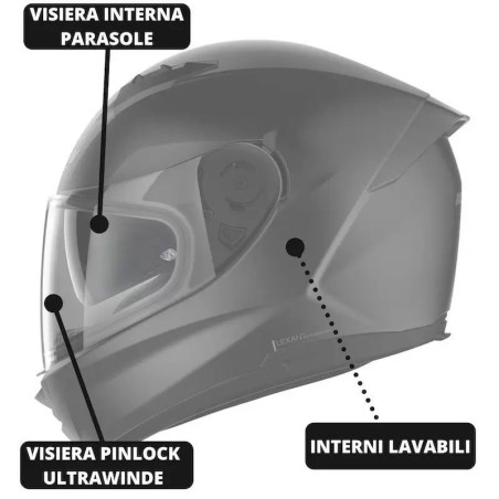 Casco integrale Nolan N60.6 Muse antracite e rosso Casco integrale Nolan N60.6 Muse antracite e rosso