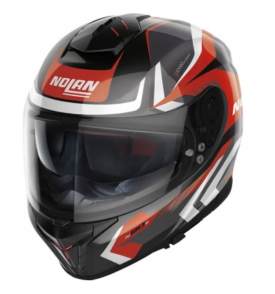 Casco Nolan N80.8 Rumble N-Com nero, bianco e rosso