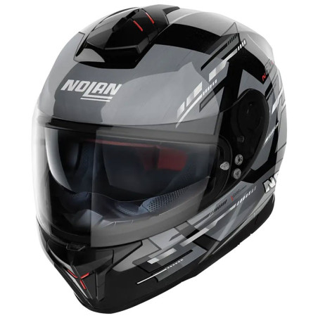 Casco Nolan N80.8 Meteor N-Com nero e argento Casco Nolan N80.8 Meteor N-Com nero e argento