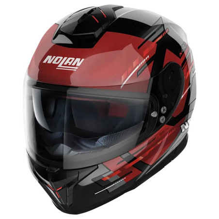 Casco Nolan N80.8 Meteor N-Com nero e rosso scuro Casco Nolan N80.8 Meteor N-Com nero e rosso scuro