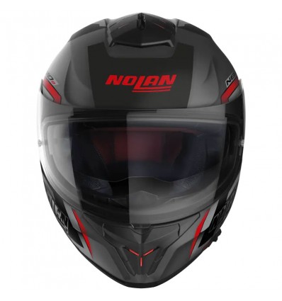 Casco Nolan N80.8 Wanted N-Com nero opaco, grigio e rosso Casco Nolan N80.8 Wanted N-Com nero opaco, grigio e rosso