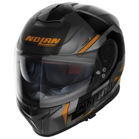 Casco Nolan N80.8 Wanted N-Com nero opaco, grigio e arancio Casco Nolan N80.8 Wanted N-Com nero opaco, grigio e arancio