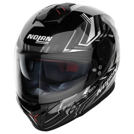 Casco Nolan N80.8 Turbolence N-Com nero lucido e bianco Casco Nolan N80.8 Turbolence N-Com nero lucido e bianco