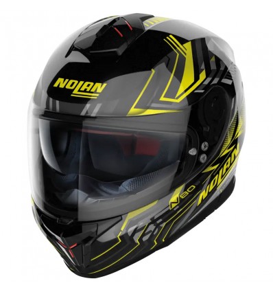 Casco Nolan N80.8 Turbolence N-Com nero lucido e giallo