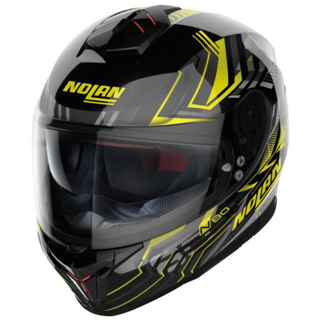 Casco Nolan N80.8 Turbolence N-Com nero lucido e giallo Casco Nolan N80.8 Turbolence N-Com nero lucido e giallo