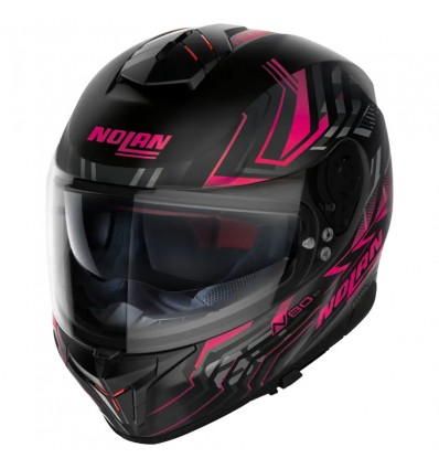 Casco Nolan N80.8 Turbolence N-Com nero opaco e rosso