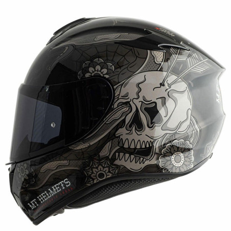 Casco integrale MT Helmets Targo Dagger E1 nero lucido e argento Casco integrale MT Helmets Targo Dagger E1 nero lucido e argento