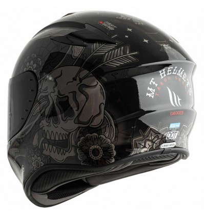 Casco integrale MT Helmets Targo Dagger E1 nero lucido e argento Casco integrale MT Helmets Targo Dagger E1 nero lucido e argento