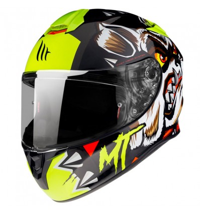 Casco integrale MT Helmets Targo Crazy Dog G3 giallo e nero